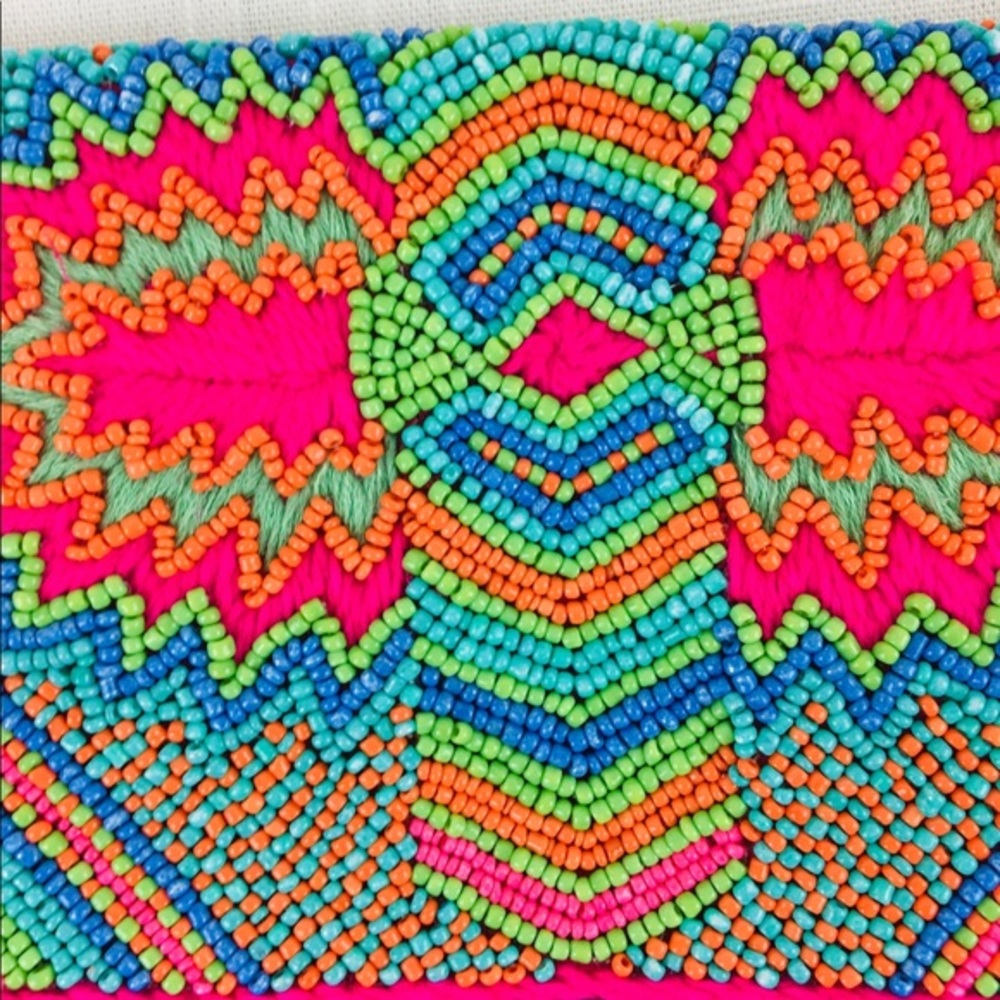 Christophe Sauvat Belt Bag Purse Rainbow Beaded - Picture 4 of 8
